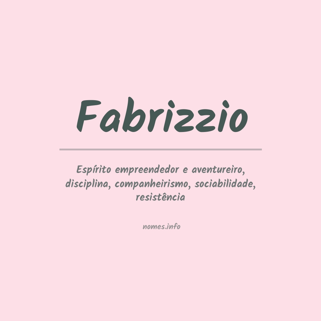 Significado do nome Fabrizzio