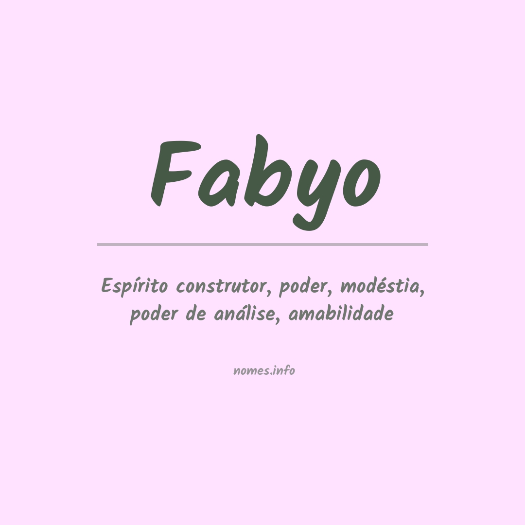 Significado do nome Fabyo