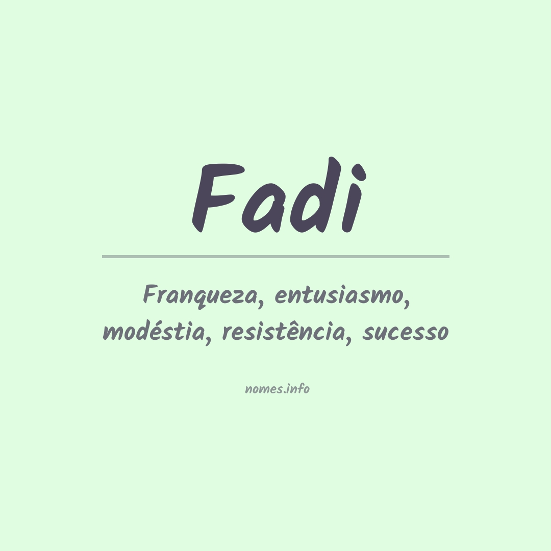 Significado do nome Fadi