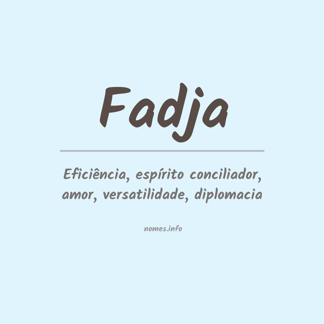 Significado do nome Fadja