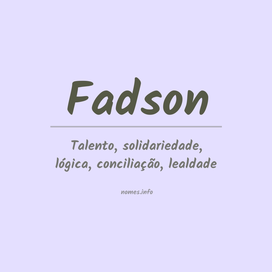 Significado do nome Fadson