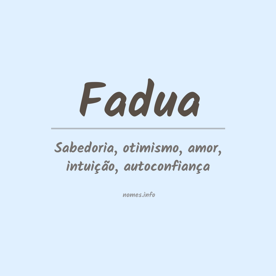 Significado do nome Fadua