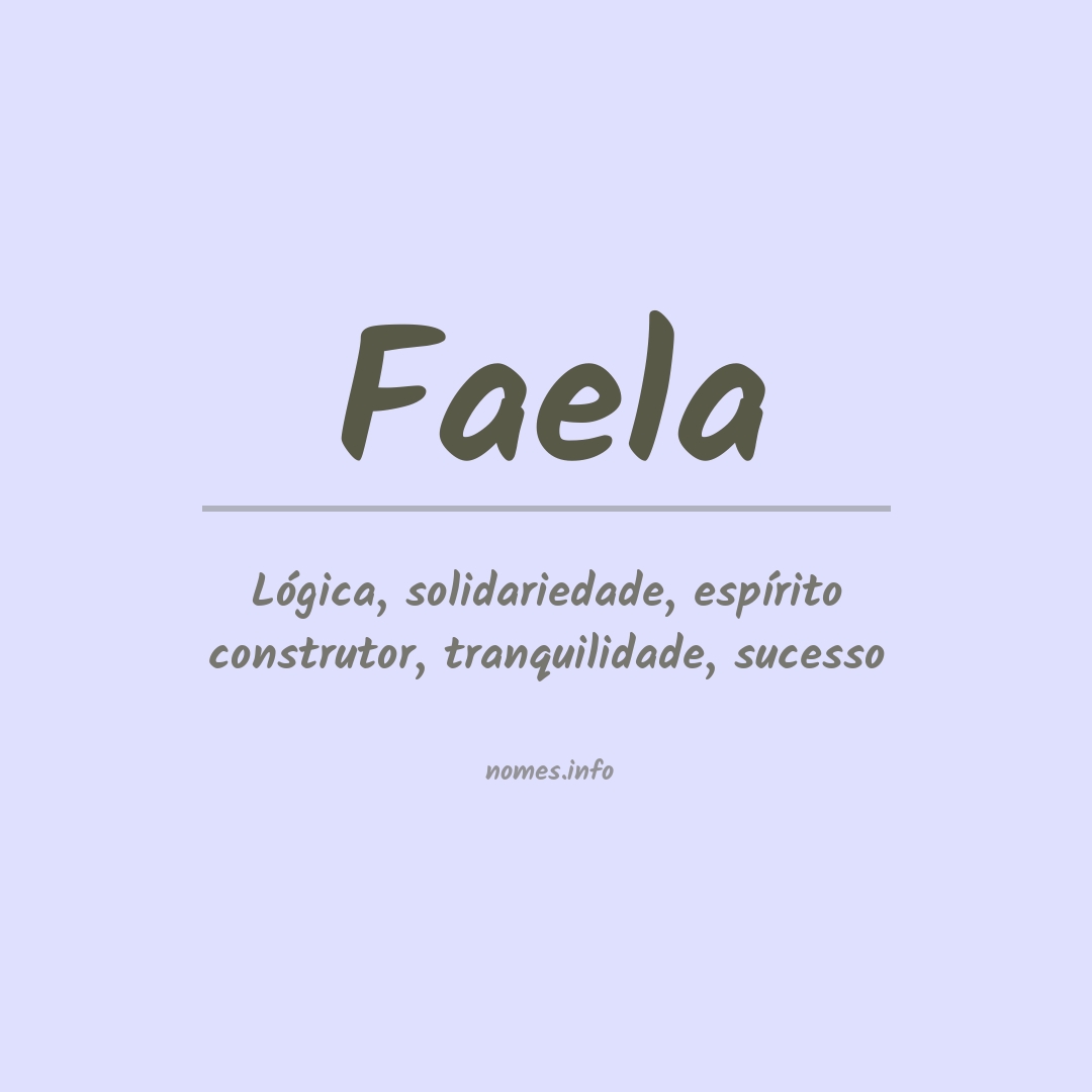 Significado do nome Faela