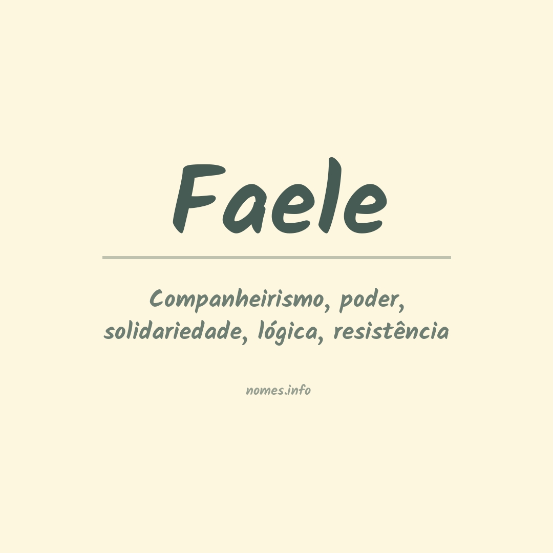 Significado do nome Faele