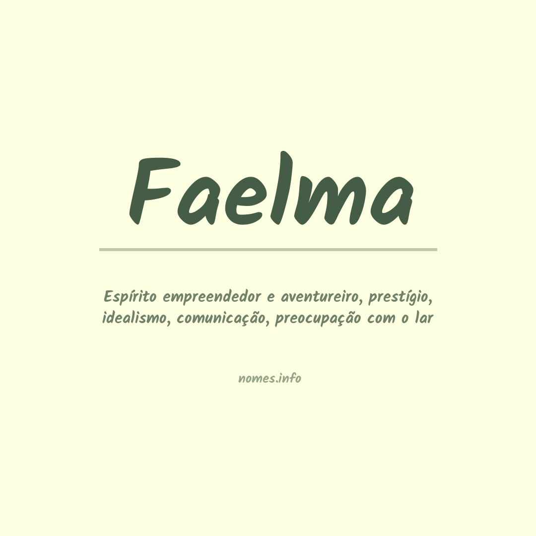 Significado do nome Faelma