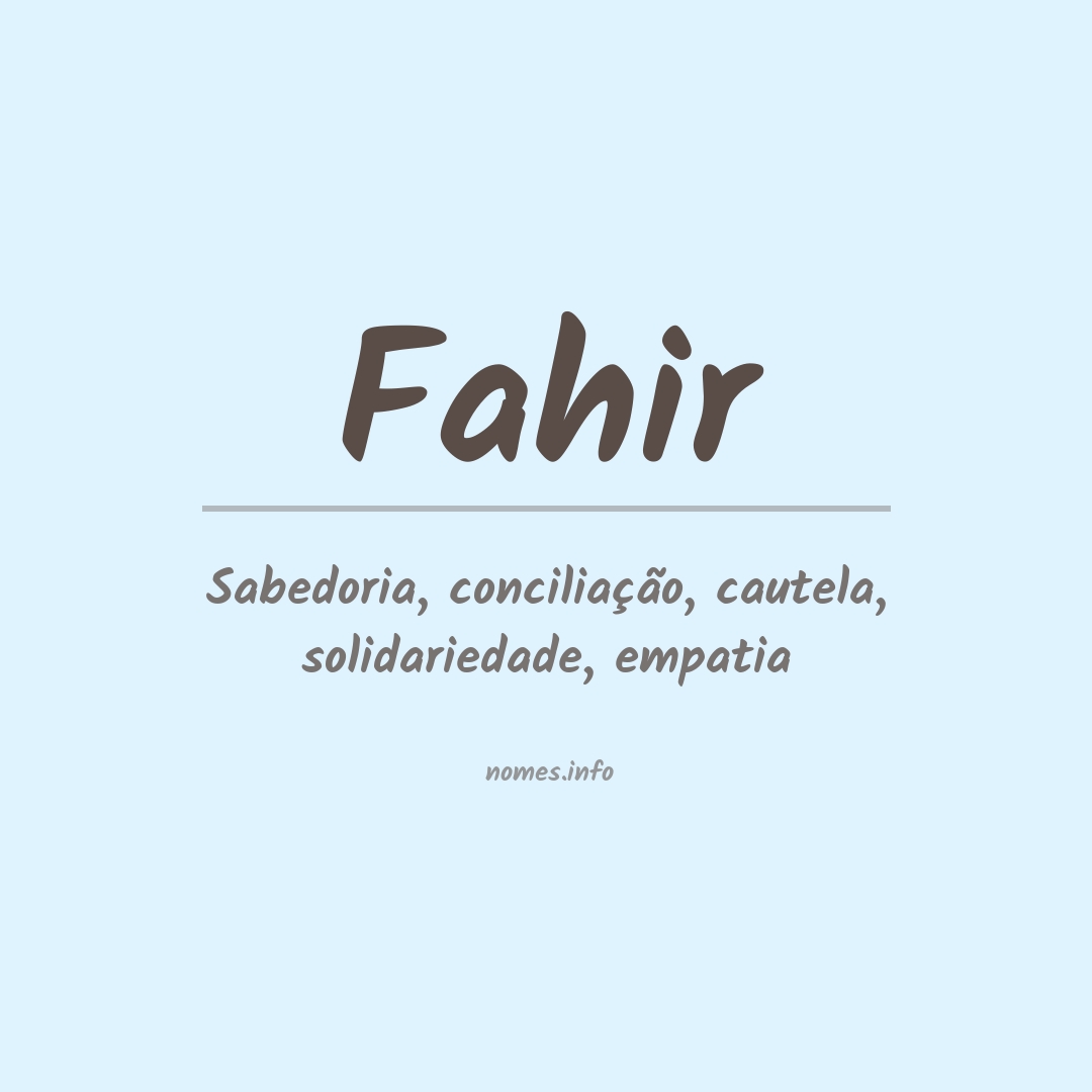 Significado do nome Fahir