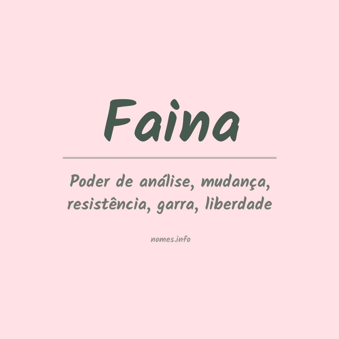 Significado do nome Faina