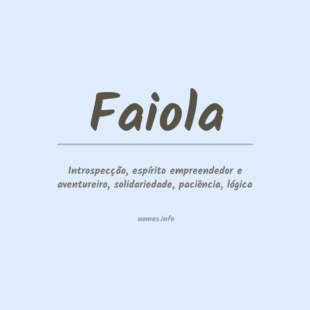 Significado do nome Faiola