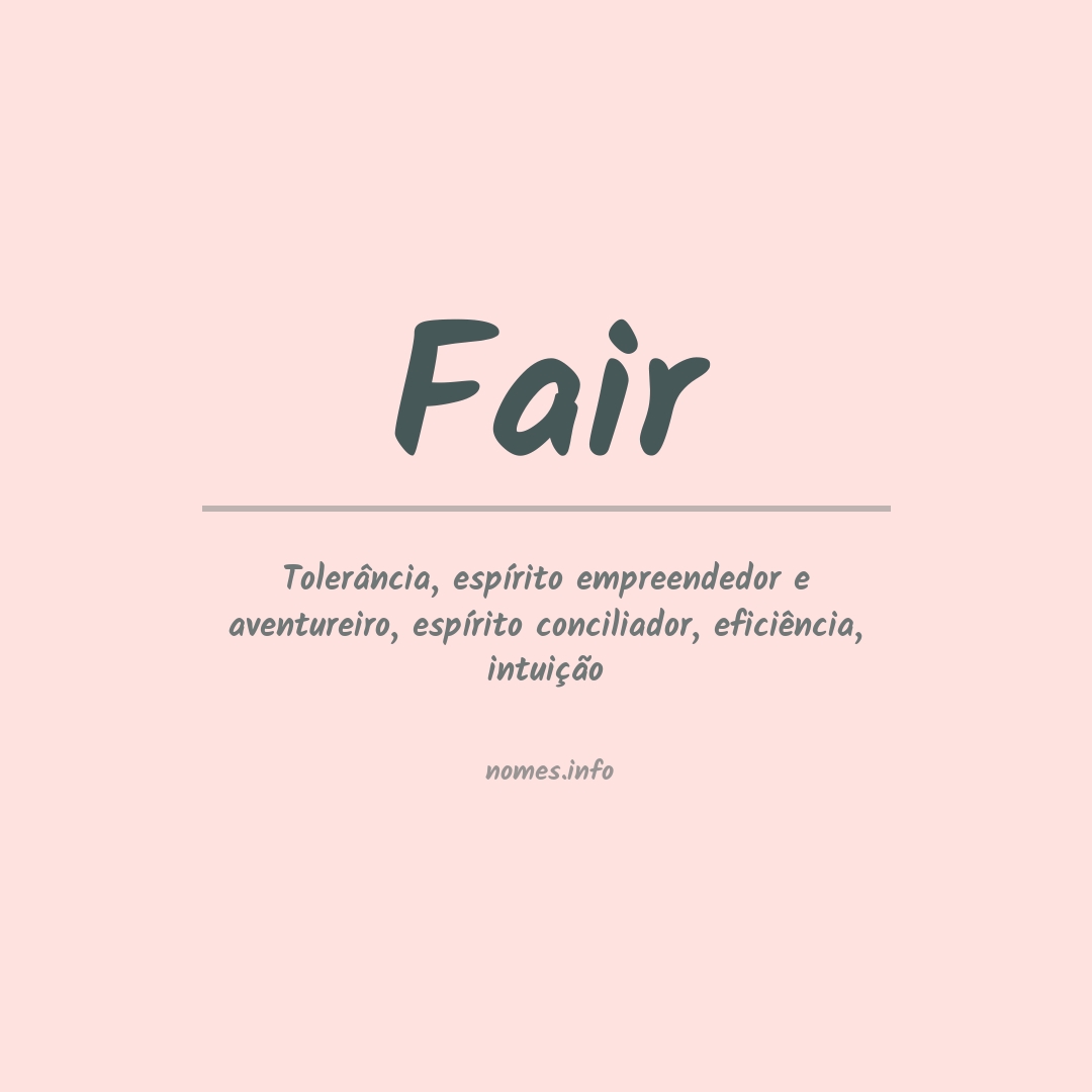 Significado do nome Fair