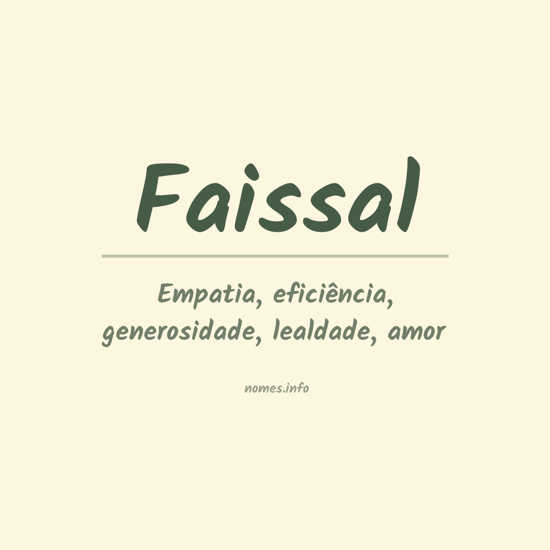 Significado do nome Faissal