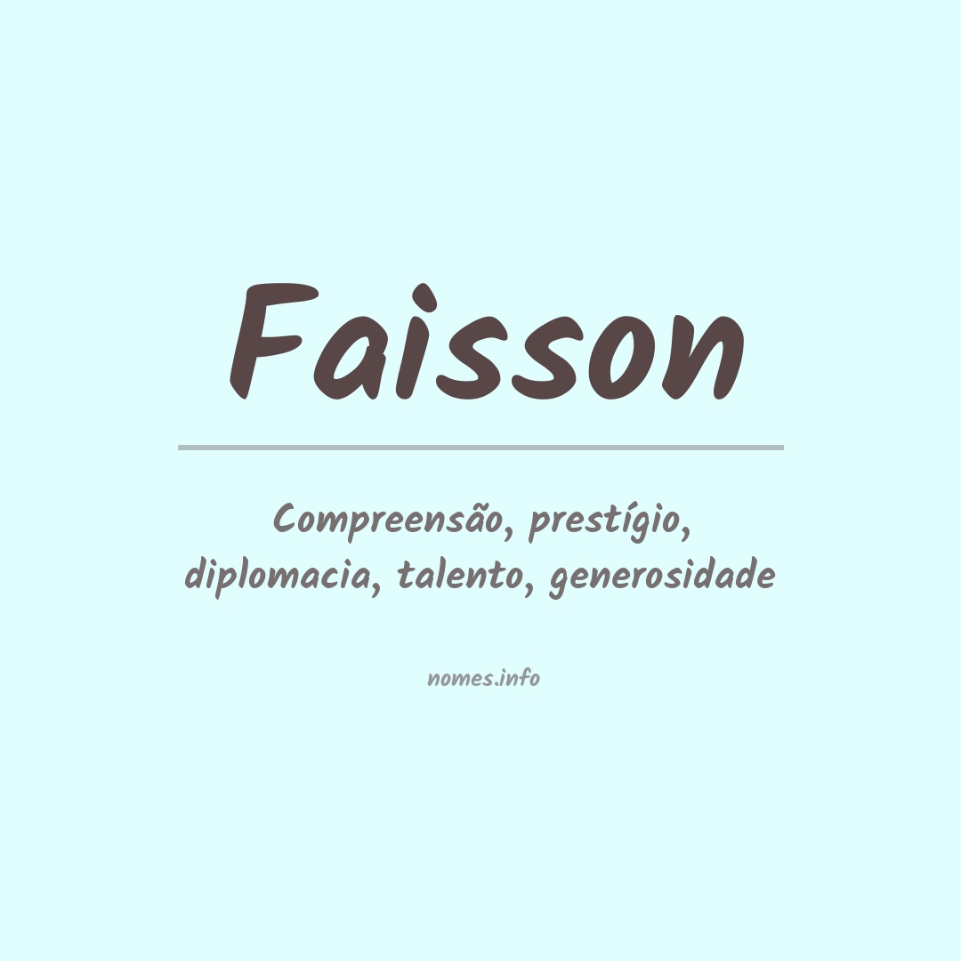 Significado do nome Faisson