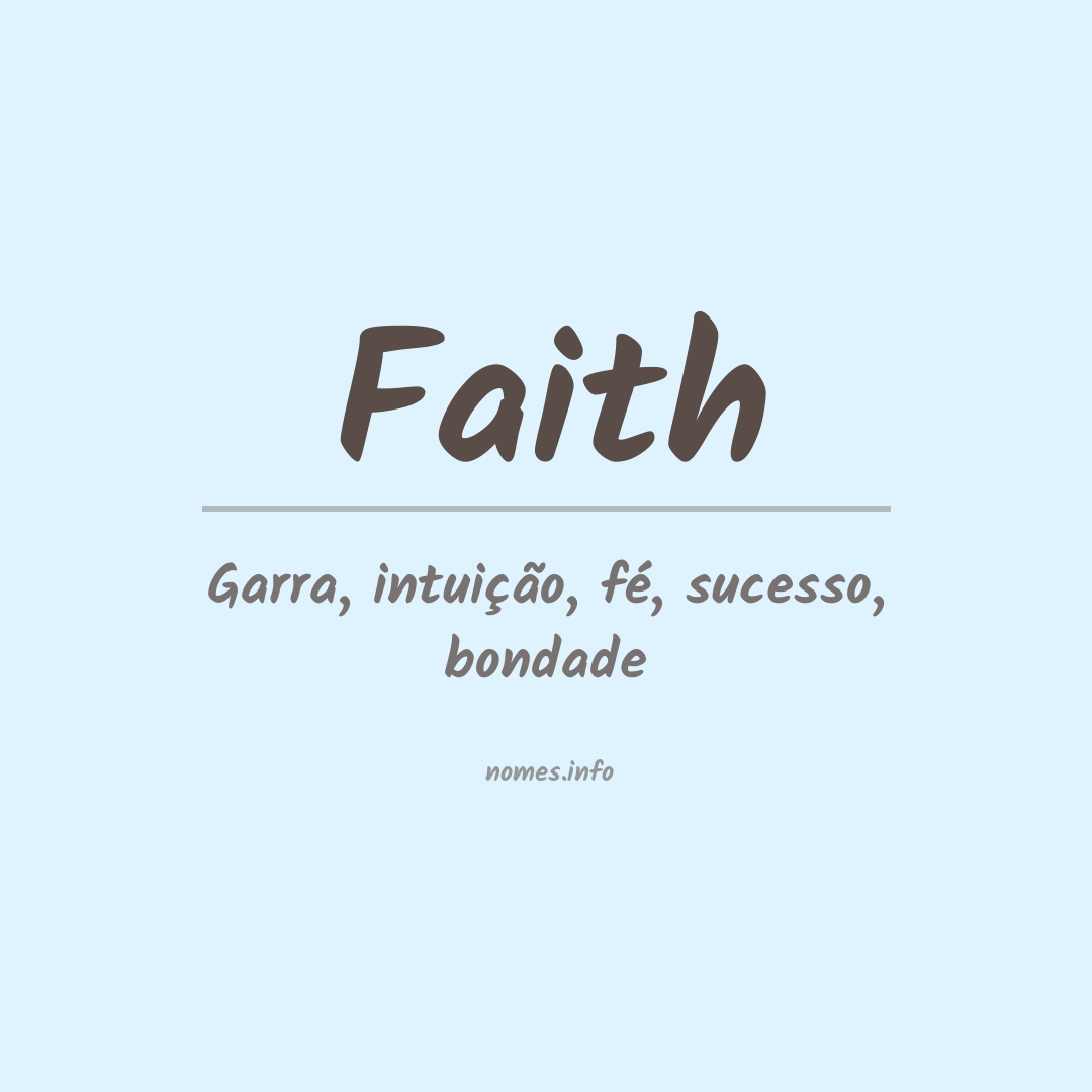 Significado do nome Faith