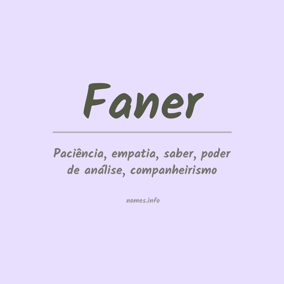 Significado do nome Faner