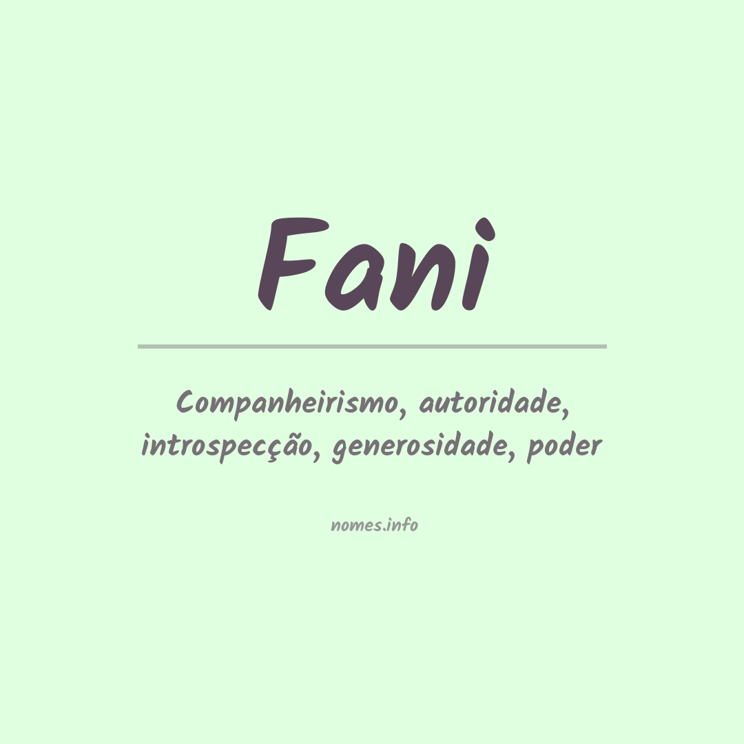 Significado do nome Fani