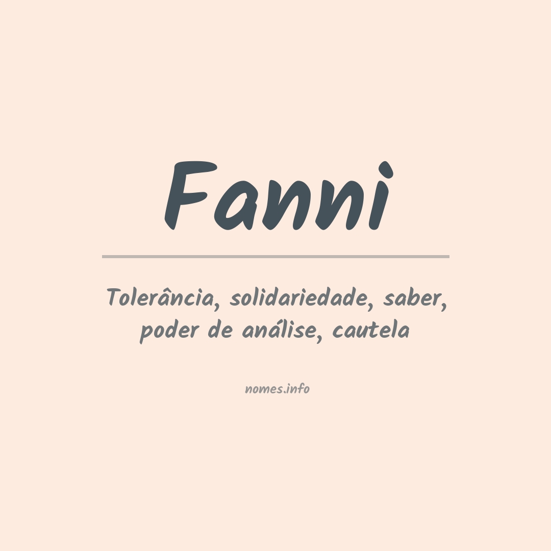 Significado do nome Fanni