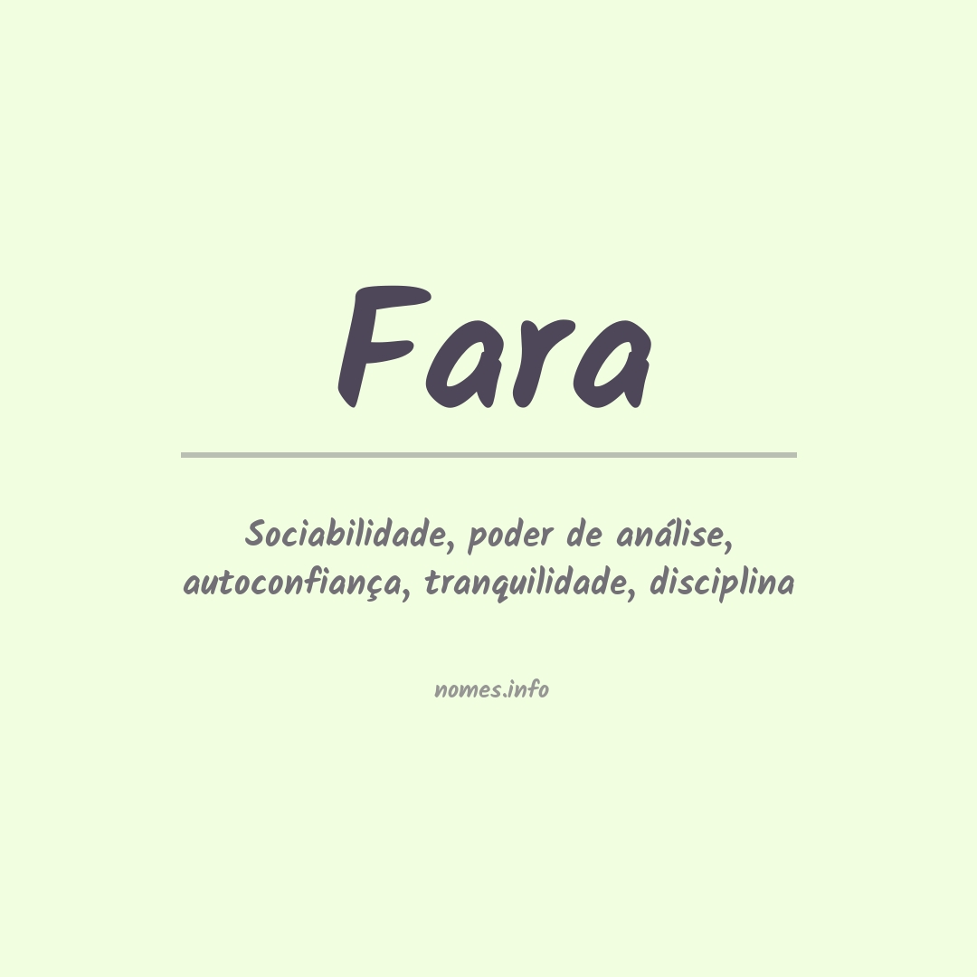 Significado do nome Fara