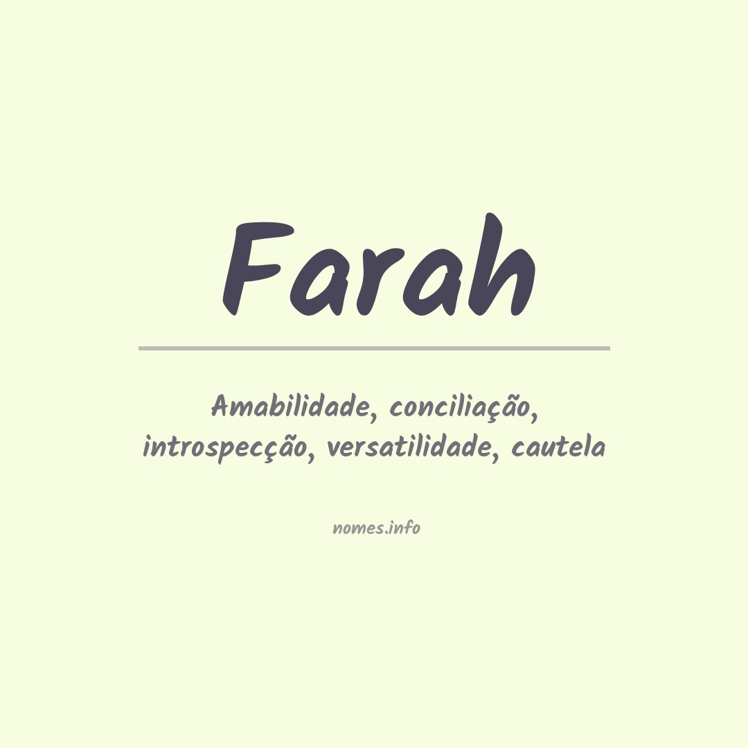 Significado do nome Farah