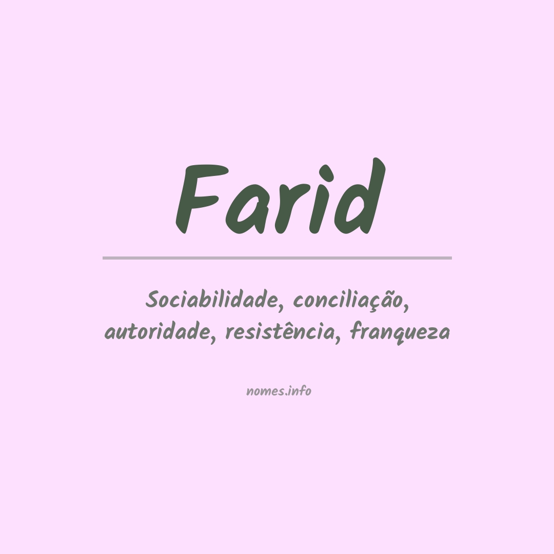 Significado do nome Farid