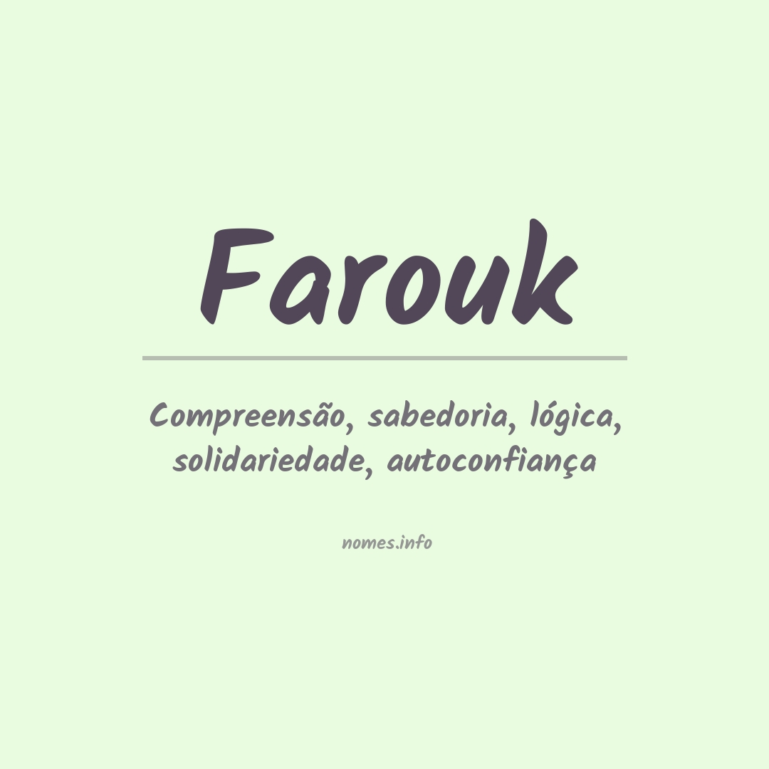 Significado do nome Farouk