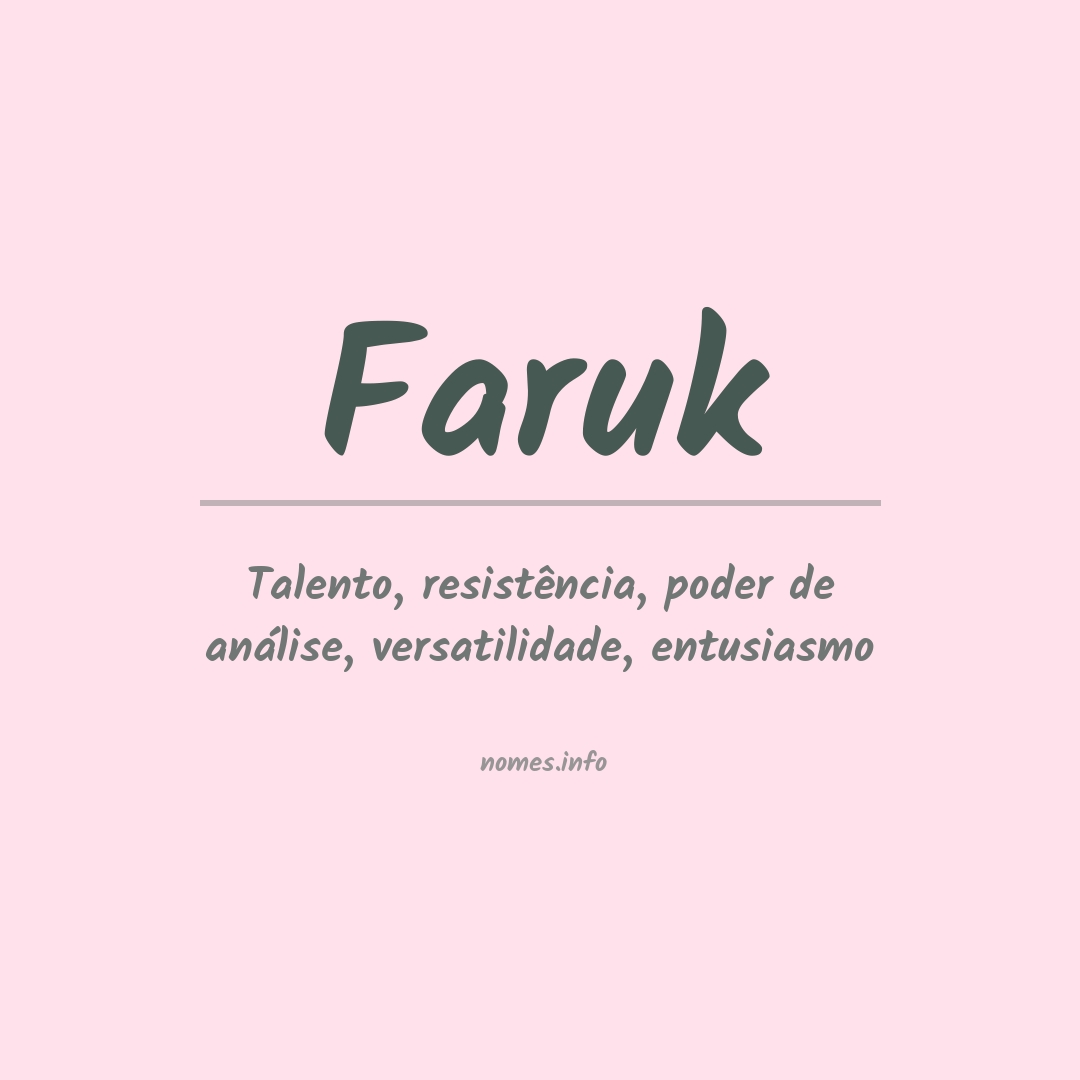 Significado do nome Faruk
