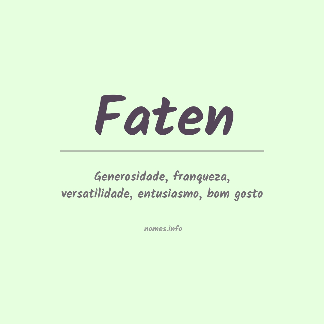 Significado do nome Faten