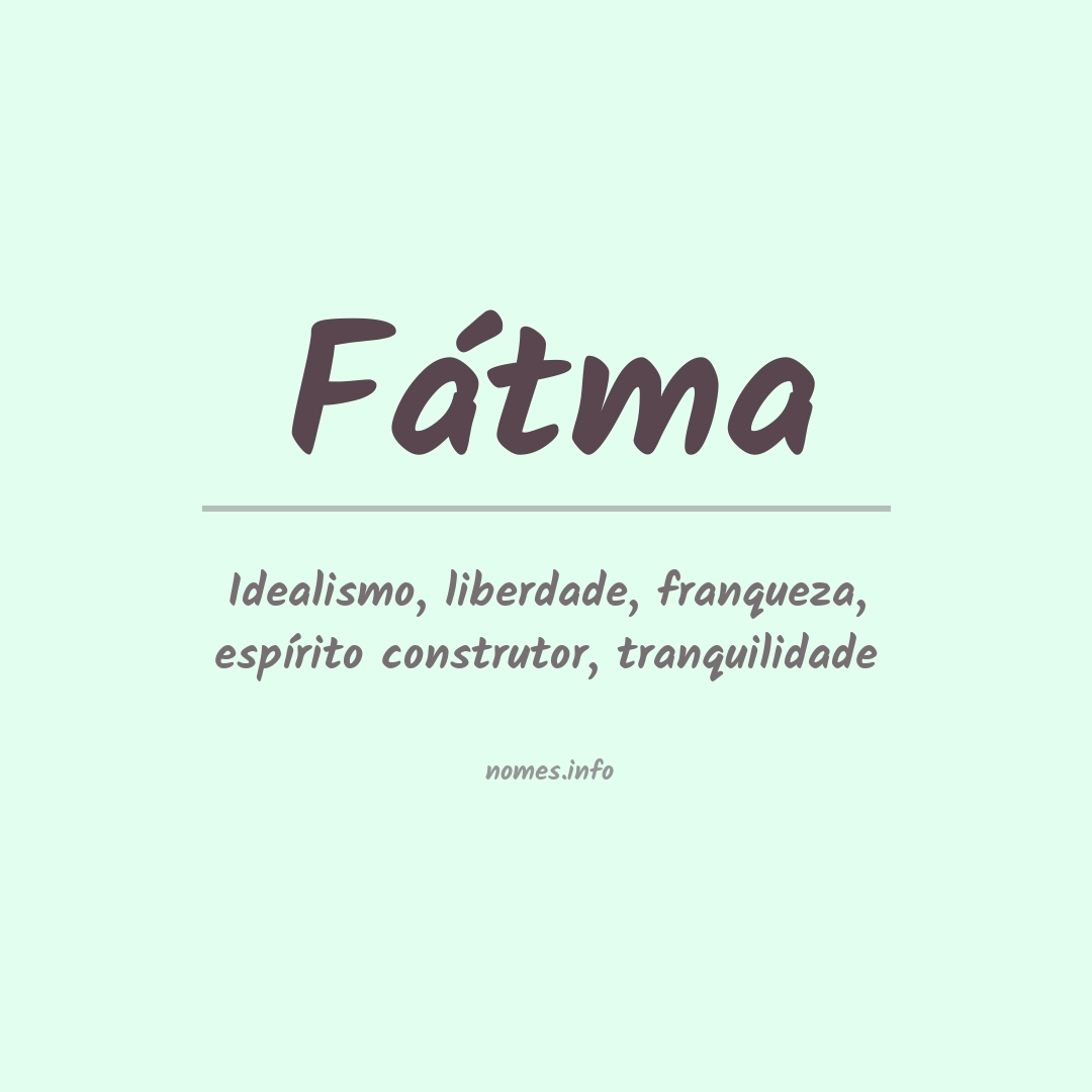 Significado do nome Fátma