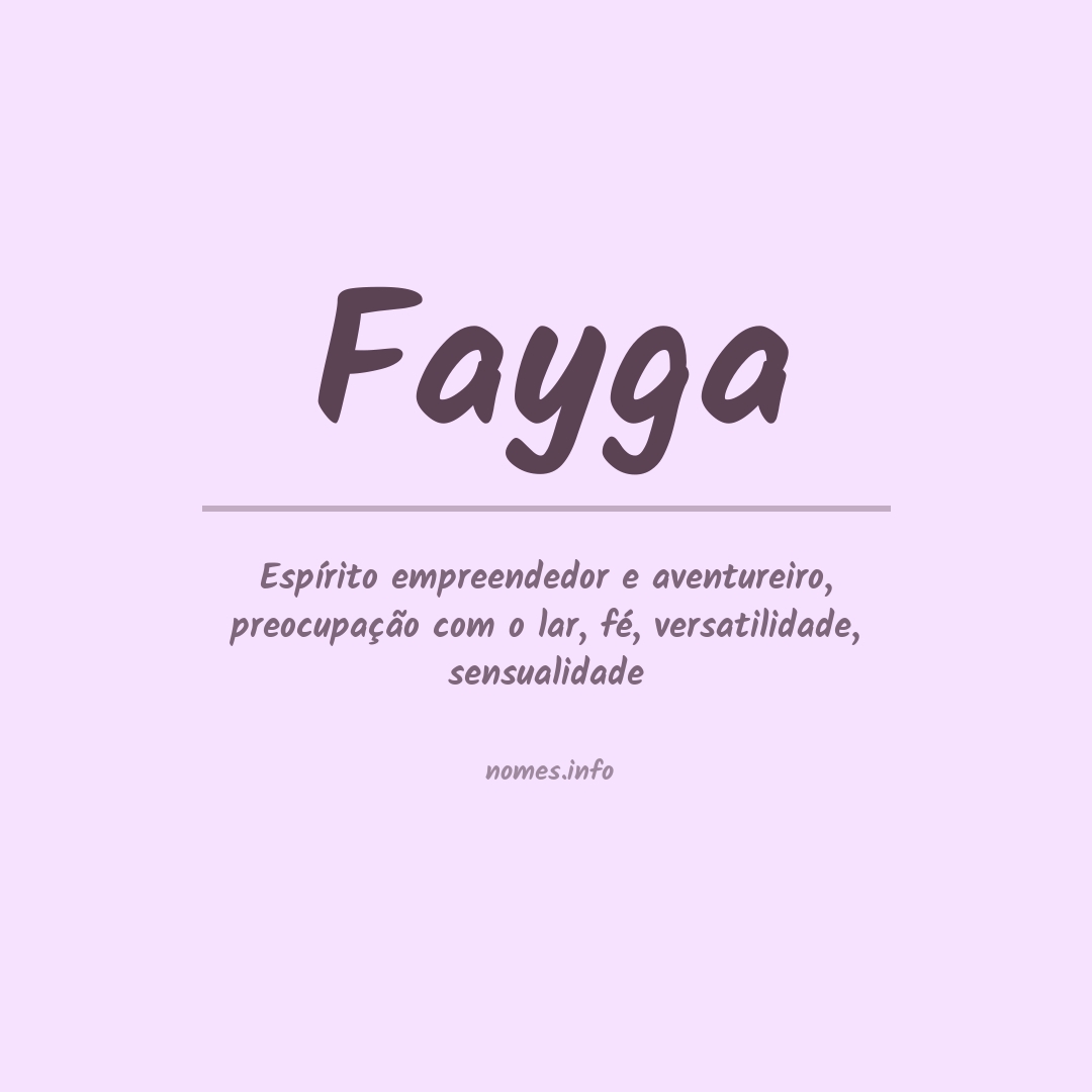 Significado do nome Fayga