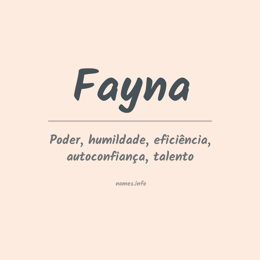 Significado do nome Fayna