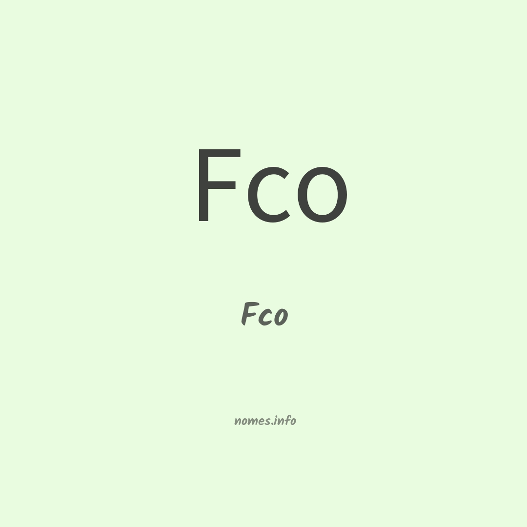Fco em chinês