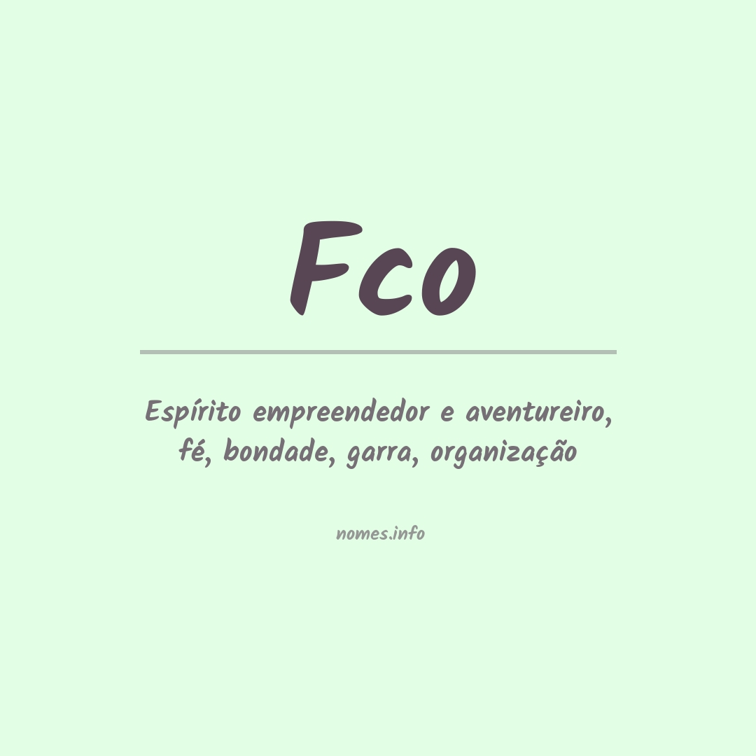 Significado do nome Fco