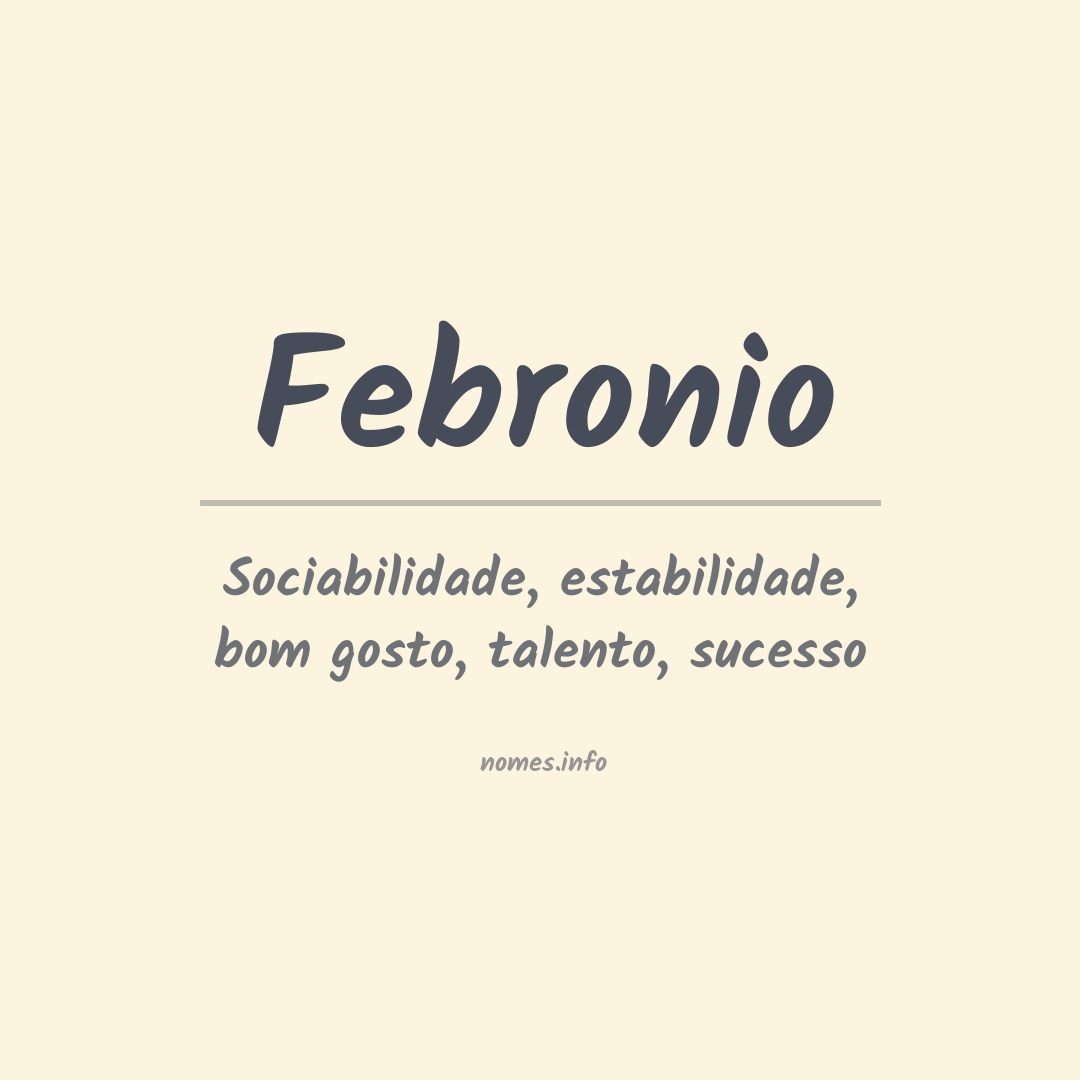 Significado do nome Febronio
