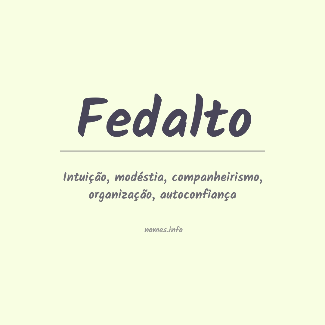 Significado do nome Fedalto