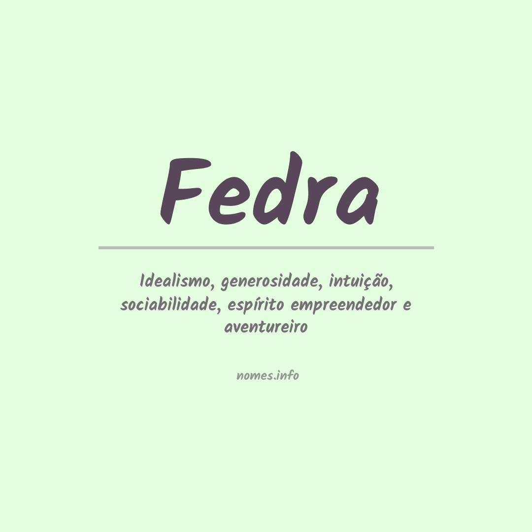 Significado do nome Fedra
