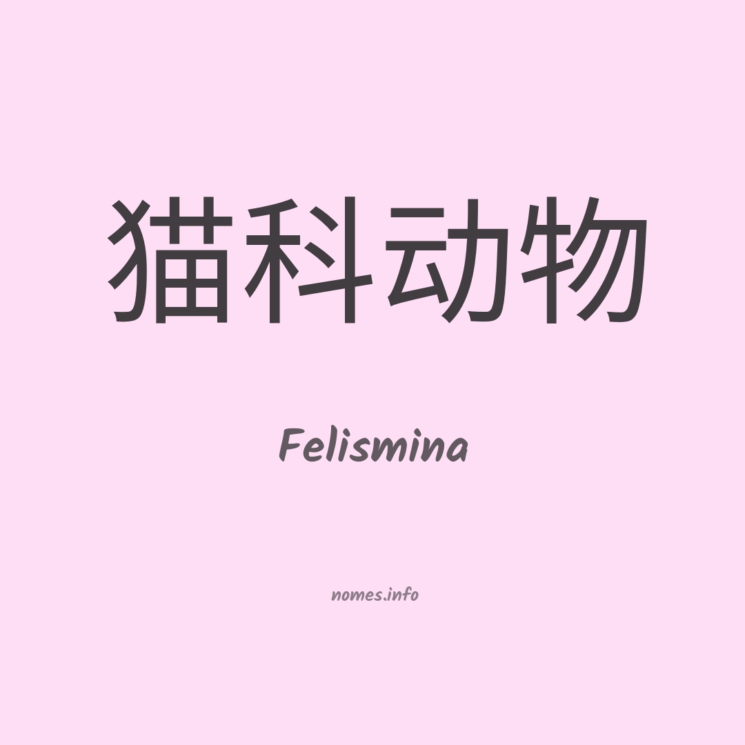 Felismina em chinês