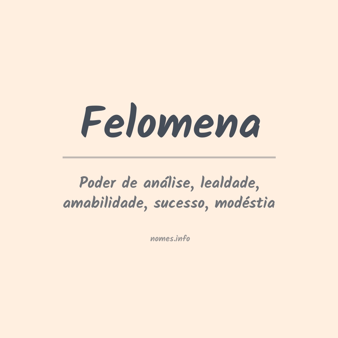 Significado do nome Felomena
