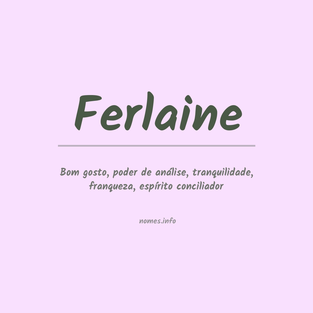 Significado do nome Ferlaine