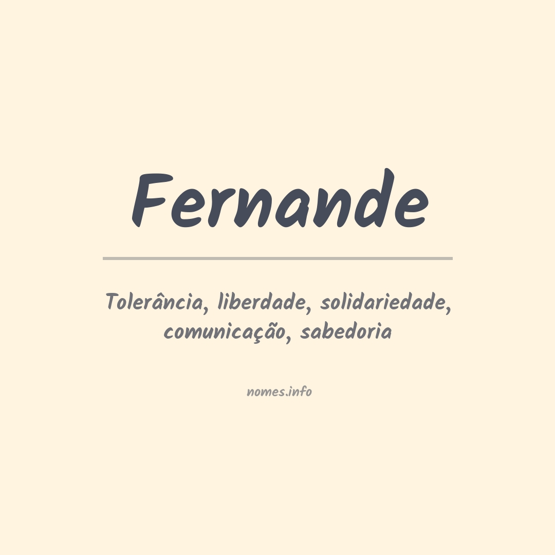 Significado do nome Fernande