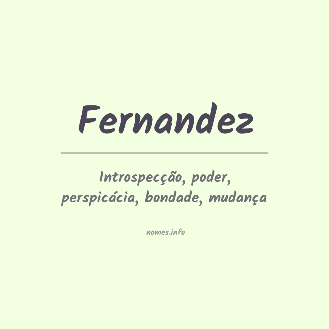 Significado do nome Fernandez