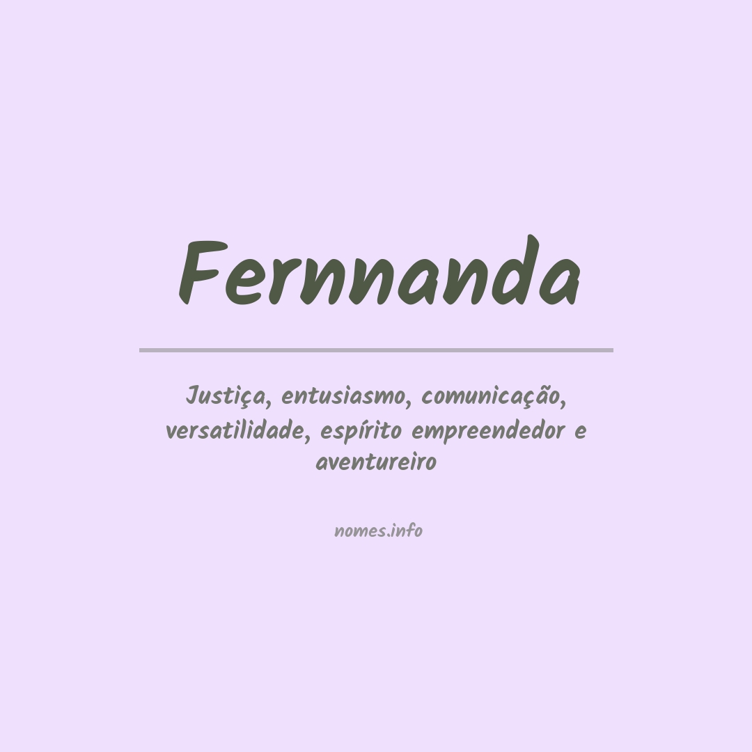 Significado do nome Fernnanda