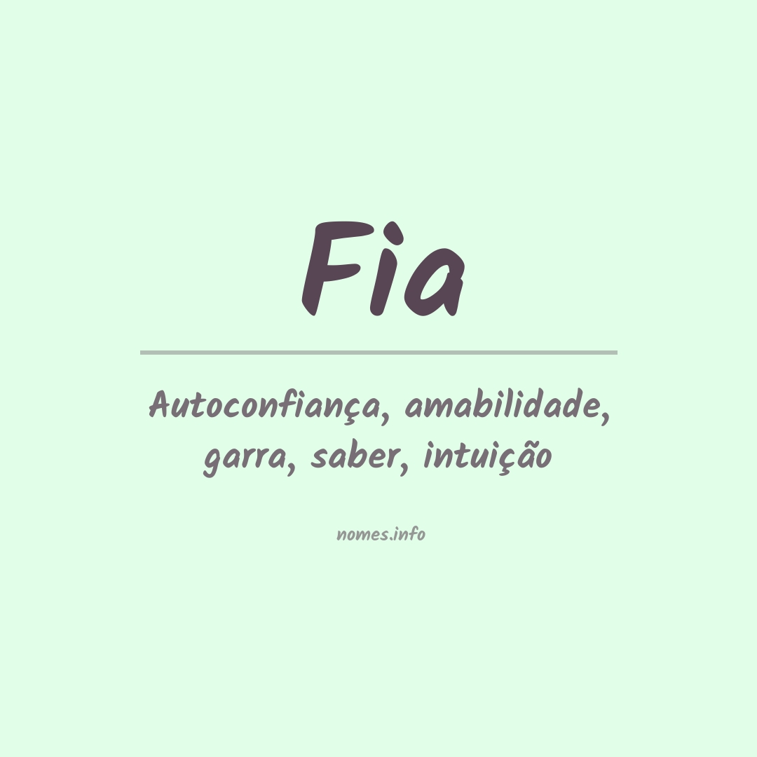 Significado do nome Fia