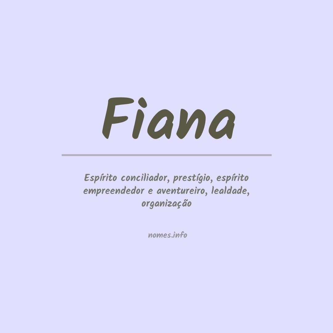 Significado do nome Fiana