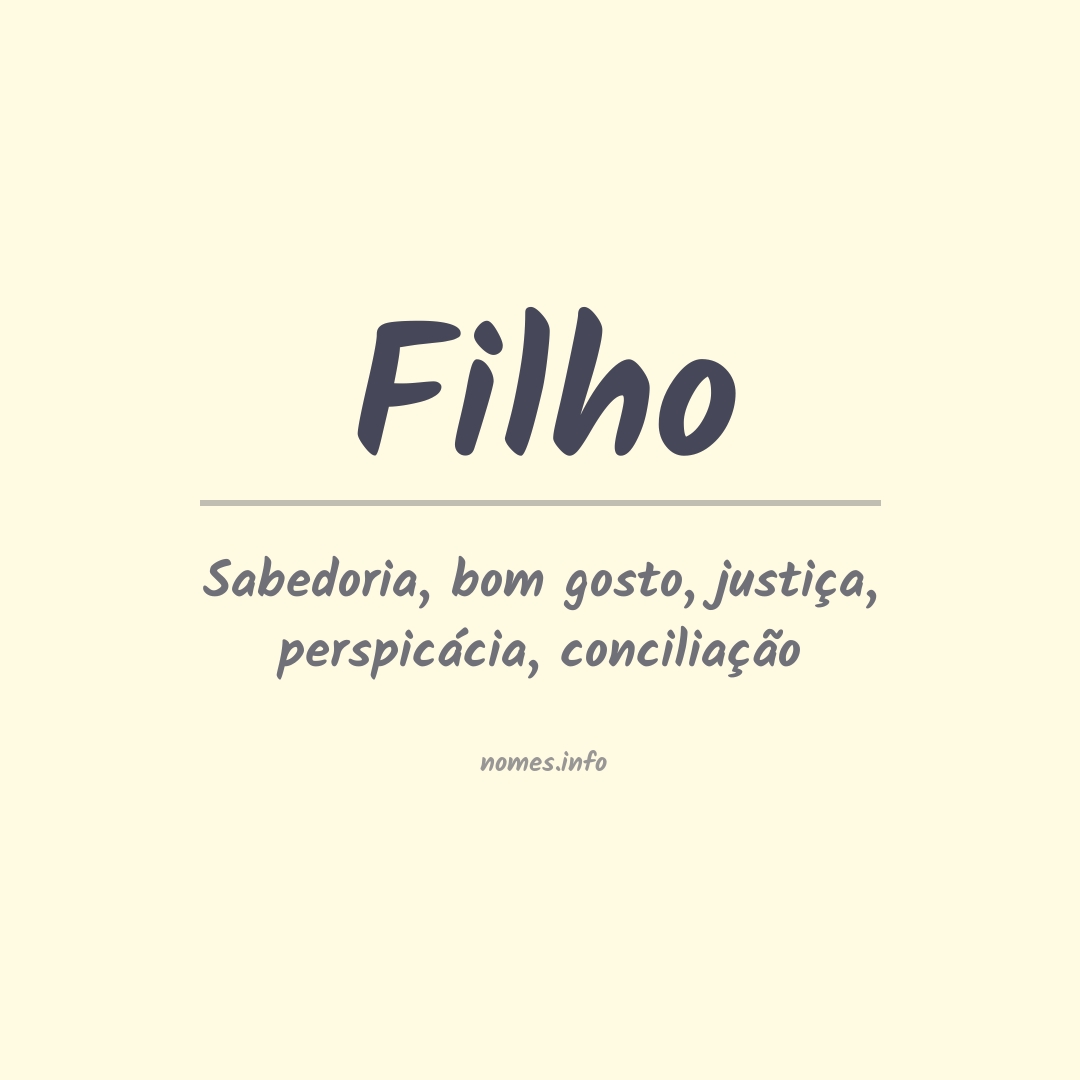 Significado do nome Filho