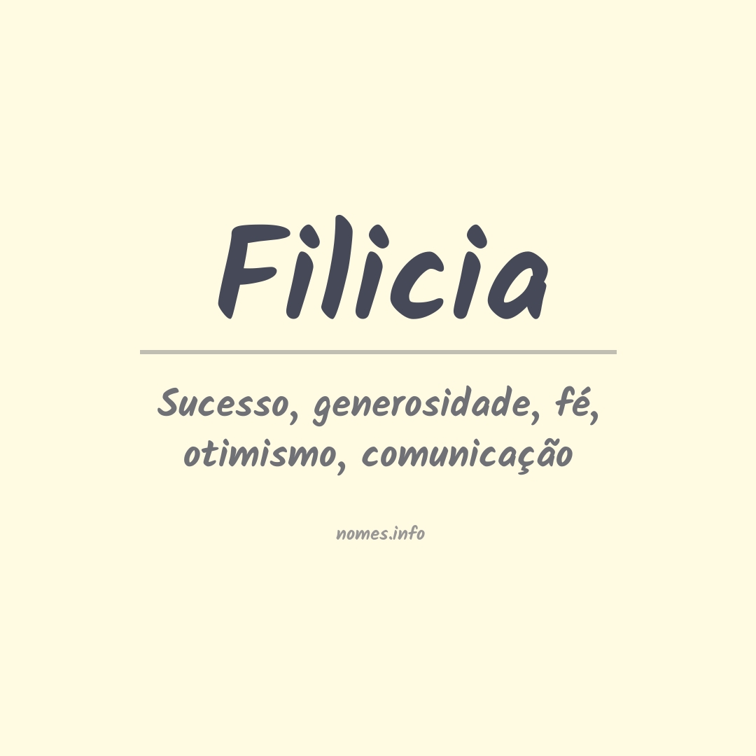 Significado do nome Filicia