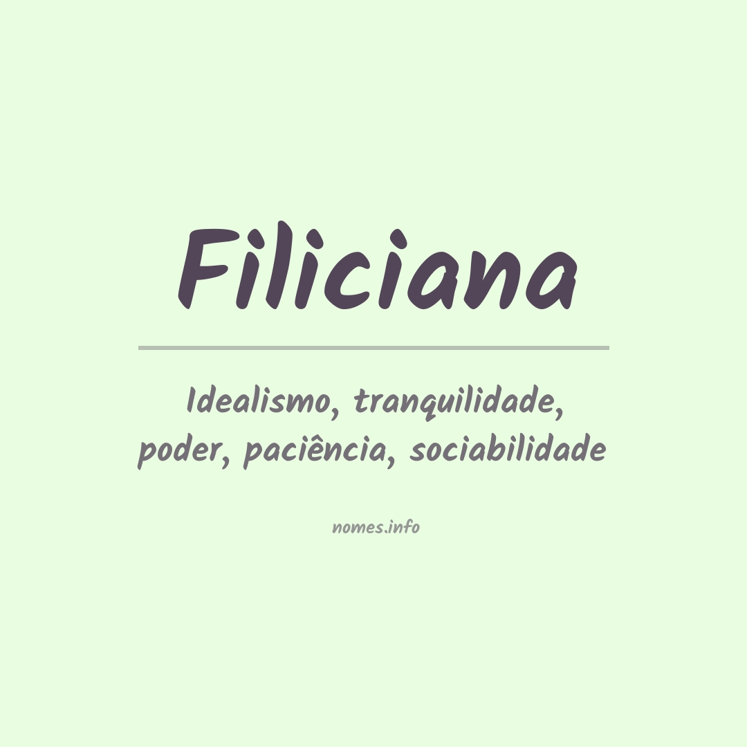 Significado do nome Filiciana