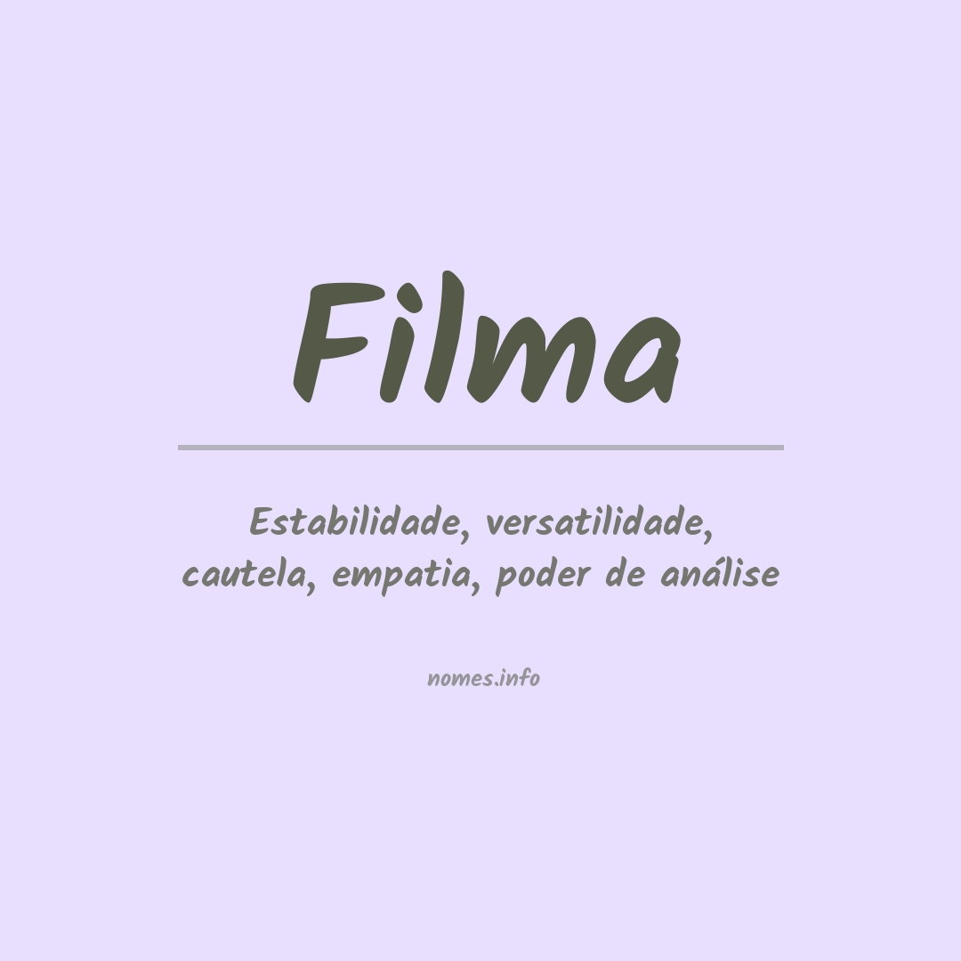 Significado do nome Filma