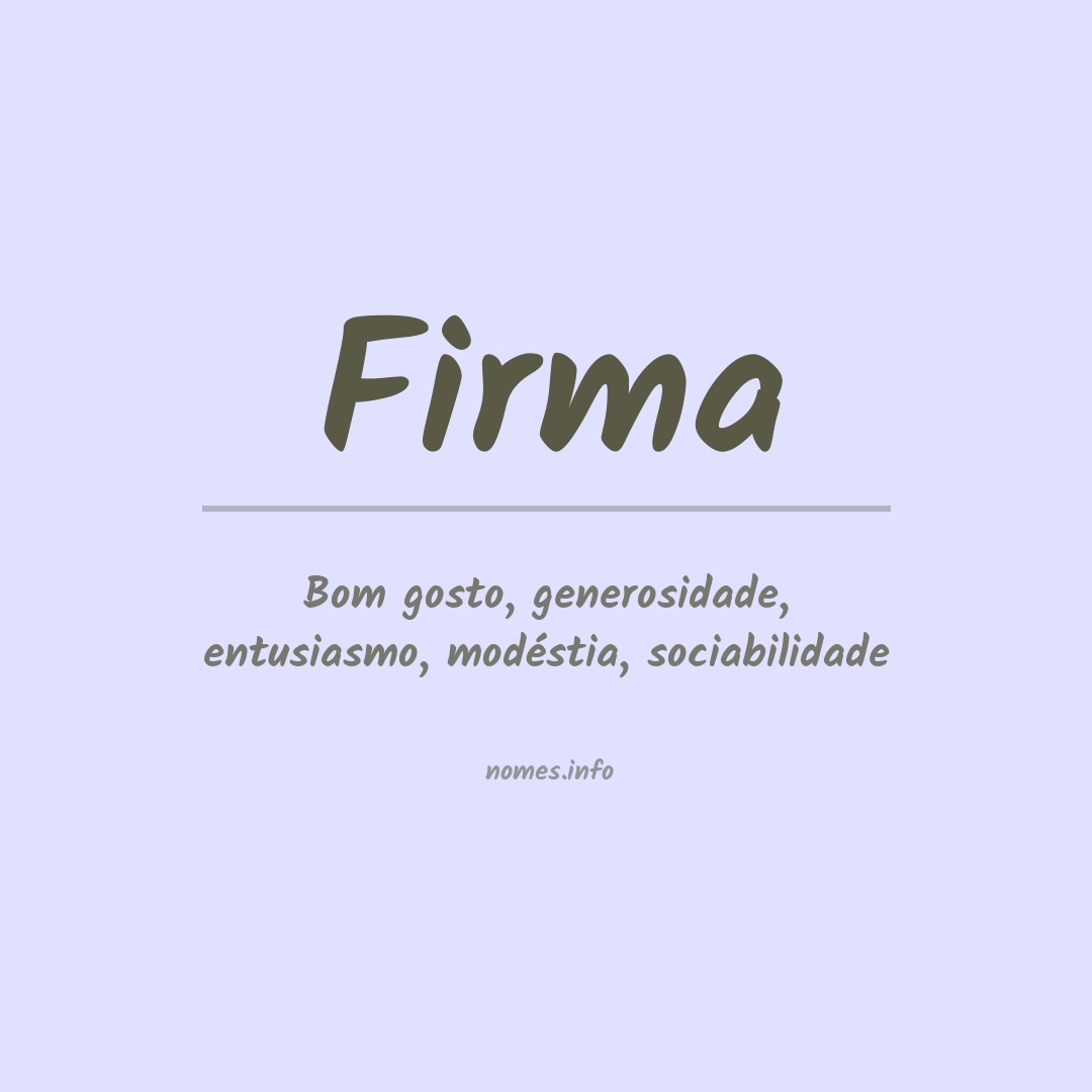 Significado do nome Firma