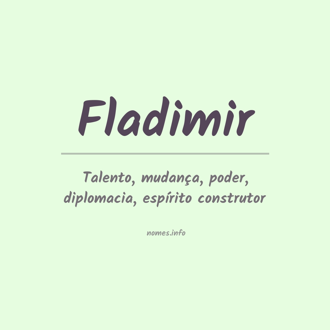 Significado do nome Fladimir