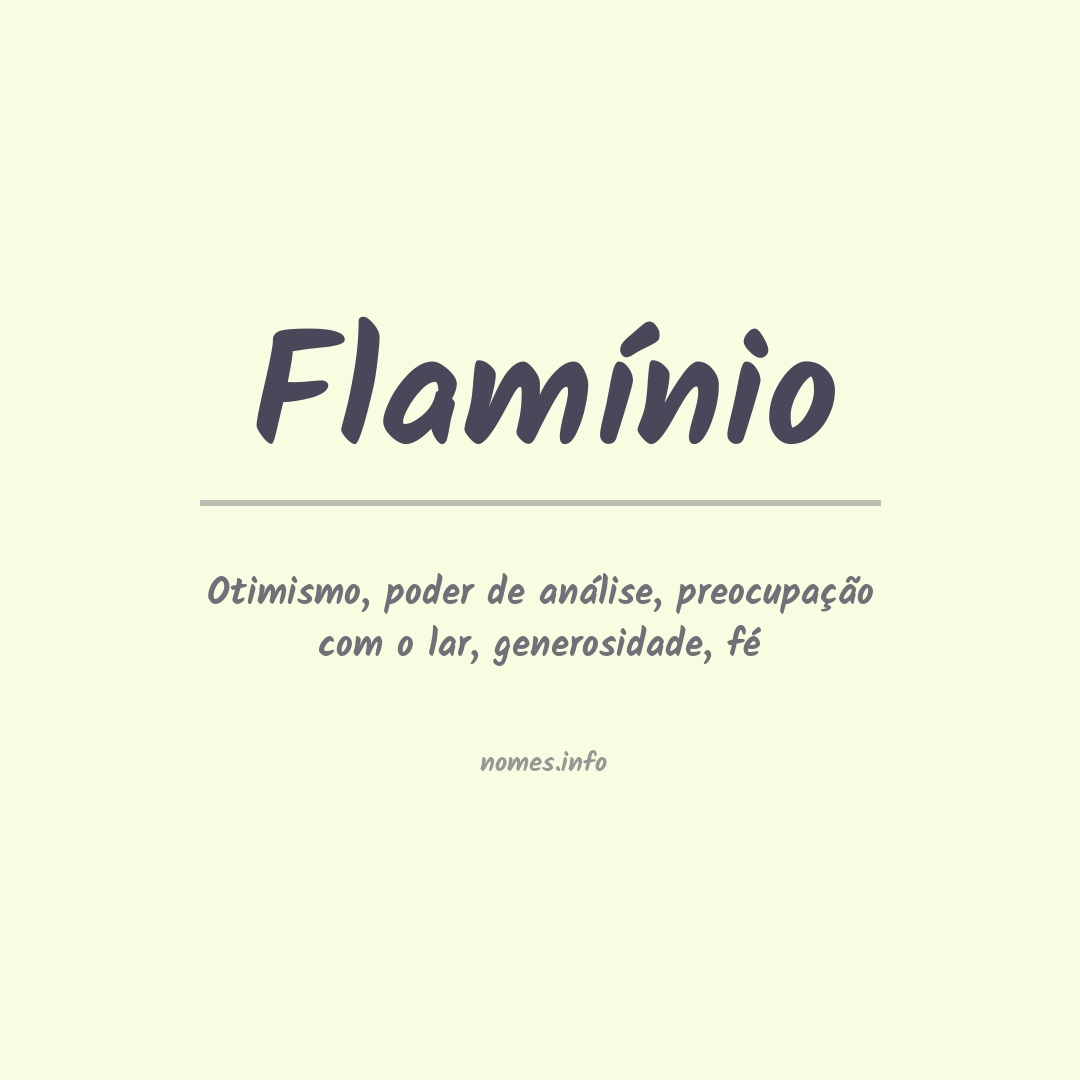 Significado do nome Flamínio