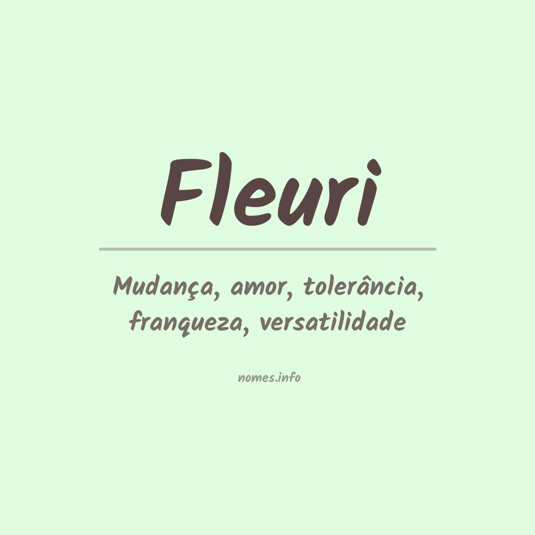 Significado do nome Fleuri