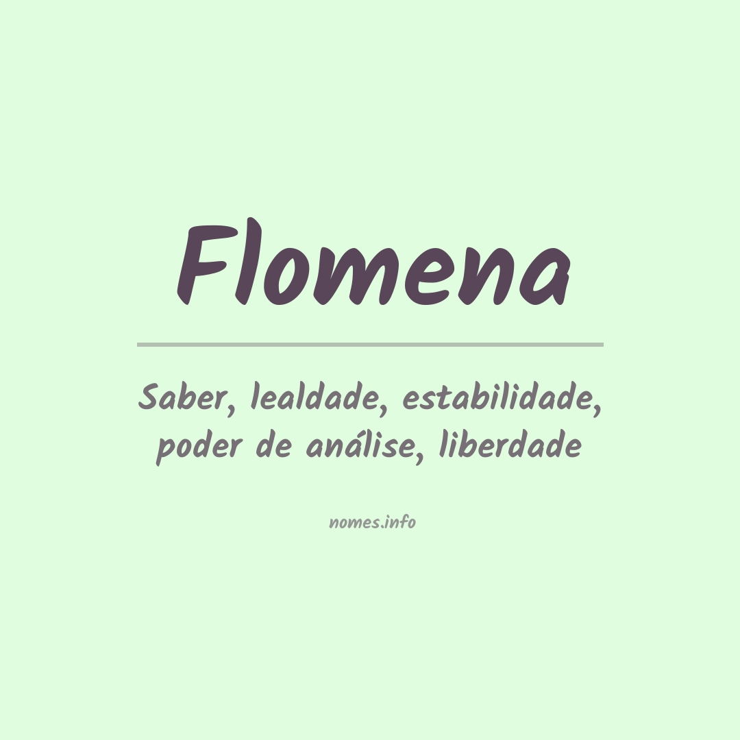 Significado do nome Flomena